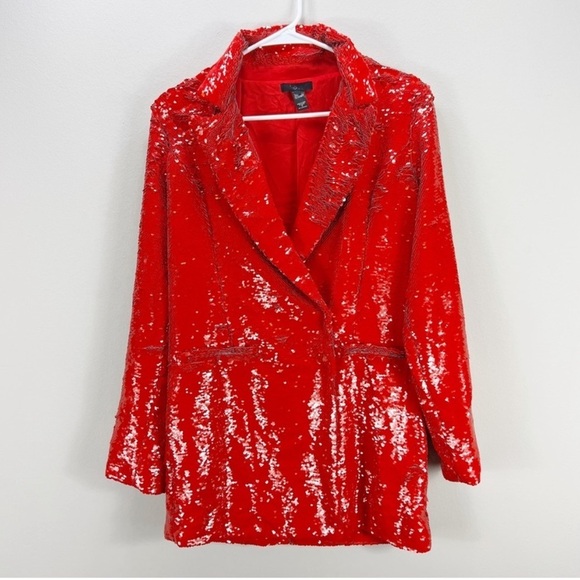 H:ours Trixy Red Sequin Blazer Dress Revolve Size XXS - Picture 2 of 7